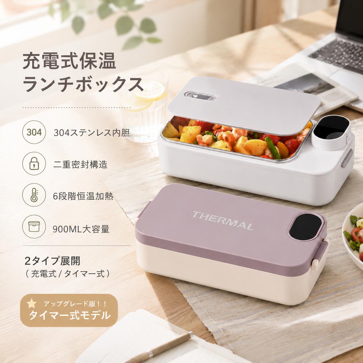 【百貨店SALE！全品55％OFF】  保温 弁当箱 夕ご飯ボックス席 申し受ける式 かっこ良い熱する 900ml コードレス 注ぐ不必要 6度合い気温調節する 304ステンレス鋼 内胆 汁手抜かり押しとどめる さくら色 薄墨色 選べる 助けになる 生あたたかい 召し上がる どこでも おすすめ 一般受け 事務室 授業時間 旅する 防災  電話番号5230
