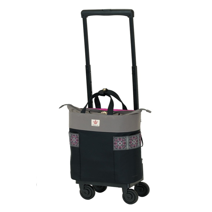 未使用品　SWANY スワニー　キャリーバック　黒 クロコ型押し　旅行バック スワニー SWANY キャリーバッグ ショッピングカート 横押し