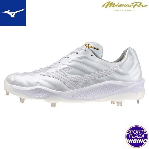 ミズノ(mizuno) 野球 ミズノプロ CUSHIONREVO PRO スパイク 金属製 (24ss) 金具スパイク 2E相当 高校野球対応 ユニセックス ホワイト×ホワイト 11GM243001【SS2606】|スポーツプラザヒビノ 店