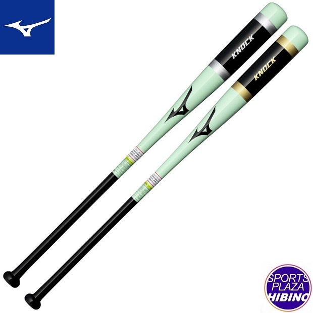 ミズノ(mizuno) 野球 朴ノック ノックバット (25ss) 木製 グリーン×ブラック 1CJWK18689/91-3509【SS2603】
