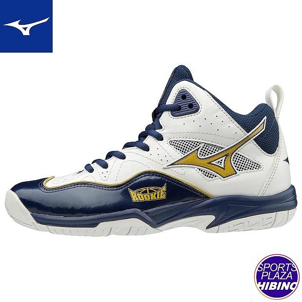 ミズノ(mizuno) バスケットシューズ ルーキーBB5 シューズ ジュニア (19ss) ホワイト×ゴールド×ネイビー W1GC197052【ss2409】【決算P10】