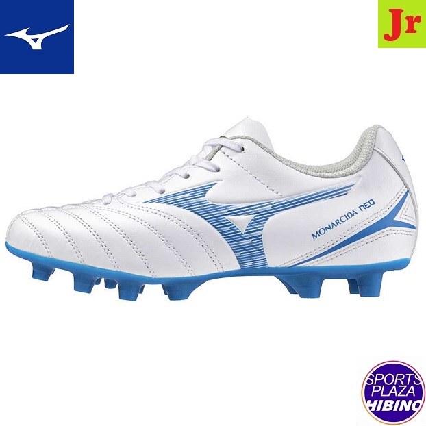 ミズノ(mizuno) サッカースパイク MONARCIDA NEO III SELECT JR モナルシーダ シューズ (24aw) ジュニア 3E相当 ホワイト×レーザーブルー P1GB242525【SS2603】