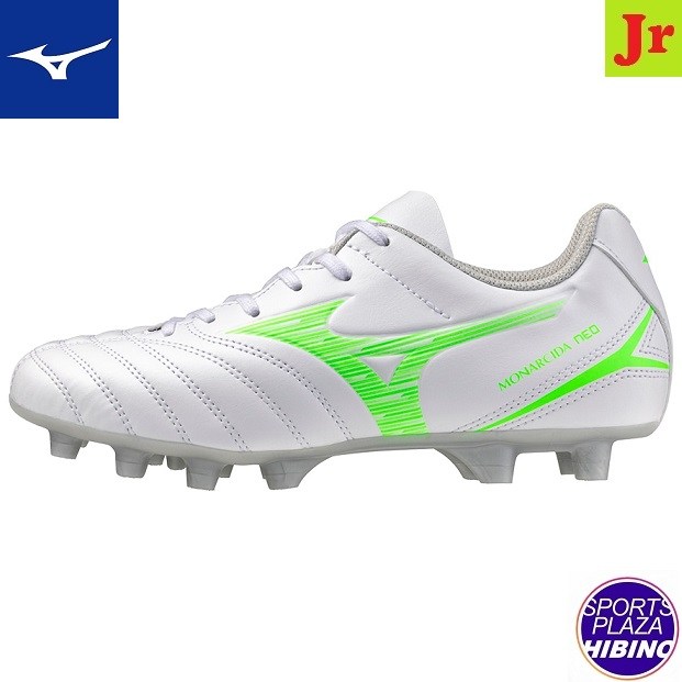 ミズノ(mizuno) サッカースパイク MONARCIDA NEO III SELECT JR モナルシーダ シューズ (25ss) ジュニア 3E相当 ホワイト×ネオングリーン P1GB252537【SS2603】