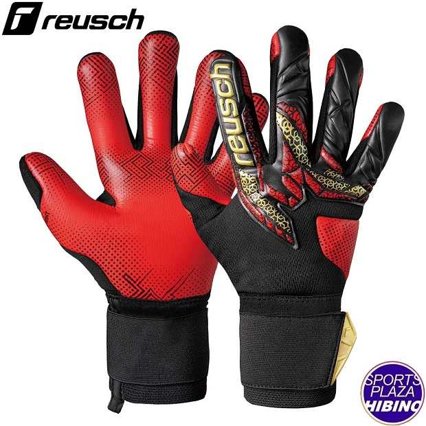 ロイシュ(reusch) サッカー アトラクト ゴールドX グループリント キーパーグラブ (25ss) ブラック/ゴールド/ファイアリーレッド 5570974-7075【SS2603】
