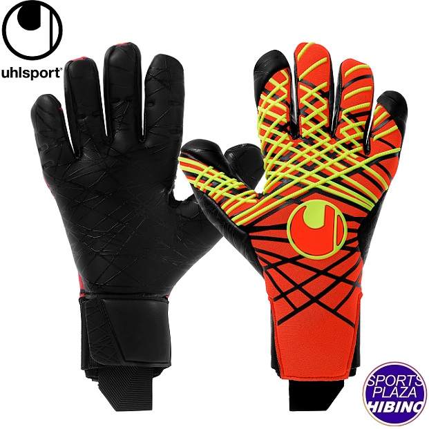 ウールシュポルト(uhlsport) サッカー ファイアエディション ウルトラグリップ ハーフネガティブ キーパーグラブ (24aw) フローレッド×フローイエロー×ブラック 101132801-20【SS2603】