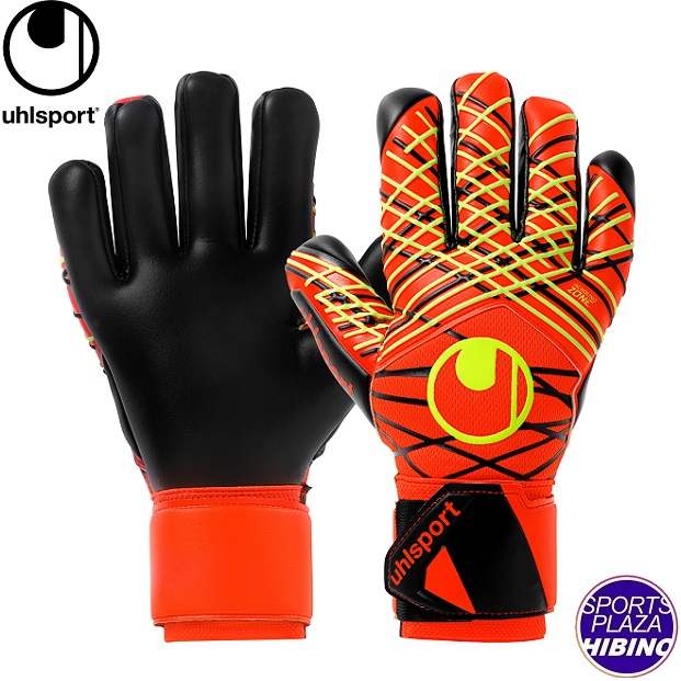 ウールシュポルト(uhlsport) サッカー ファイアエディション スーパーソフト ハーフネガティブ キーパーグラブ (24aw) フローレッド×フローイエロー×ブラック 101133401-20【SS2603】