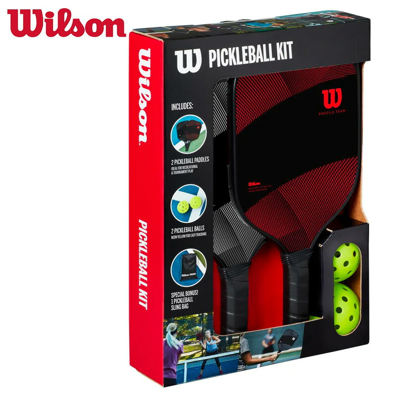 ウィルソン (wilson) ピックルボール キット ( パドル2本セット ボール2個付き ) WR195611U2 ブラック PICKLEBALL KIT|スポーツプラザヒビノ 店