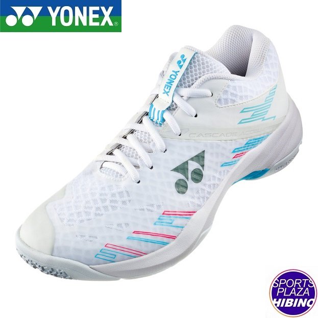 ヨネックス(yonex) バドミントンシューズ パワークッションカスケードアクセルミッド (25ss) ホワイト/スカイブルー SHBCA1MD-175｜スポーツプラザヒビノ 店