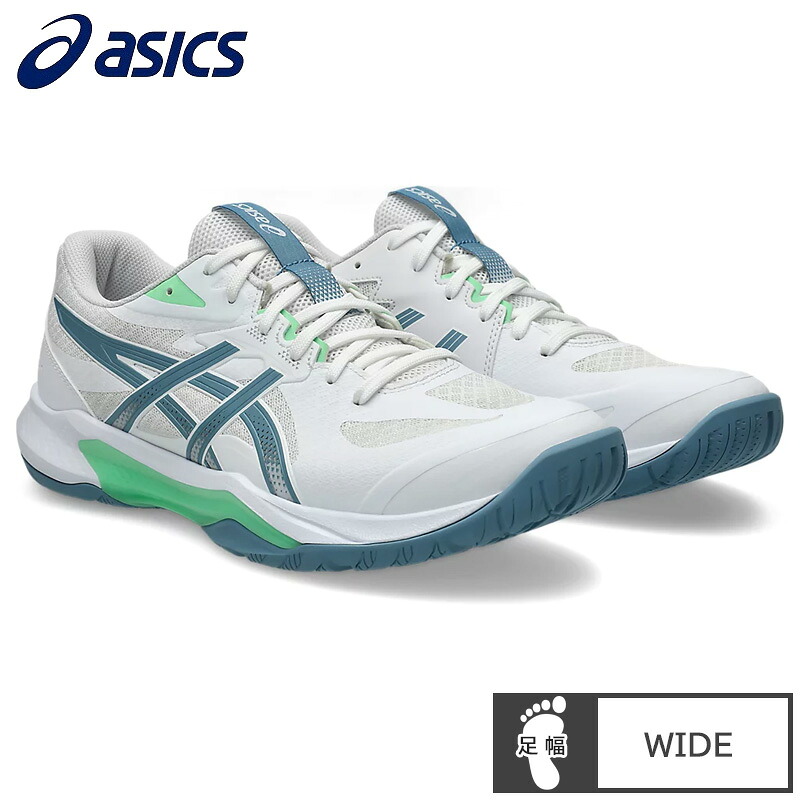 アシックス (asics) バレーボールシューズ GEL-TACTIC 13 WIDE ユニセックス (26ss) ホワイト×グリーン 23.0cm-29.0cm 1073A078-102 ゲルタクティク13 ワイド