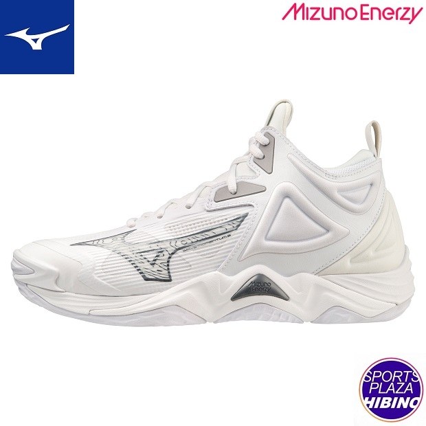 【ランキング受賞】 ミズノ(mizuno) バレーボールシューズ WAVE MOMENTUM 3 MID ウエーブモーメンタム シューズ (25ss) ホワイト×グレー×シルバー V1GA231751【SS2603】|スポーツプラザヒビノ 店