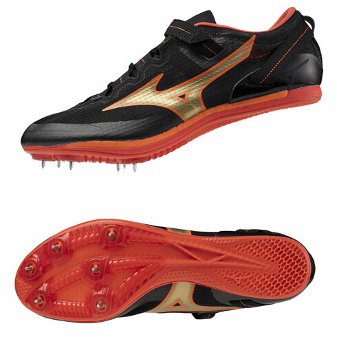 ミズノ (MIZUNO) 陸上スパイク エックスブラストNEO2 短距離 ハードル ユニセックス (24ss) ブラック×ゴールド×オレンジ 2E相当 U1GA230611【SS2603】