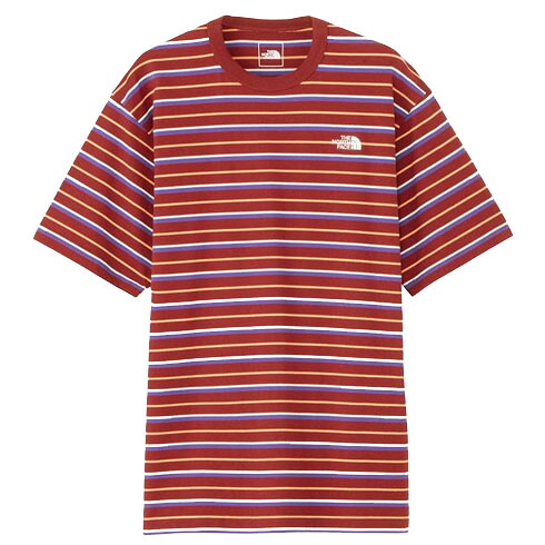ザ・ノース・フェイス (The North Face) アウトドアウエア 半袖Tシャツ ショートスリーブマルチボーダーティー メンズ (24ss) レッド NT32455-IB【SS2603】
