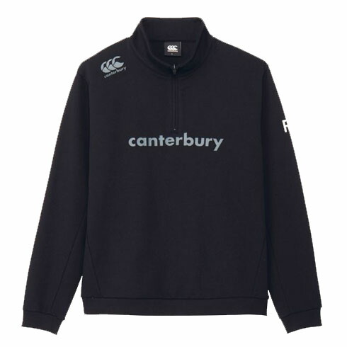 カンタベリー (canterbury) ラグビー トレーニングウエア アールプラス フレックスウォームスウェットハーフジップ ユニセックス (24aw) ブラック RP44563-19【mkd】【OUTsale】【SS2603】【冬特】