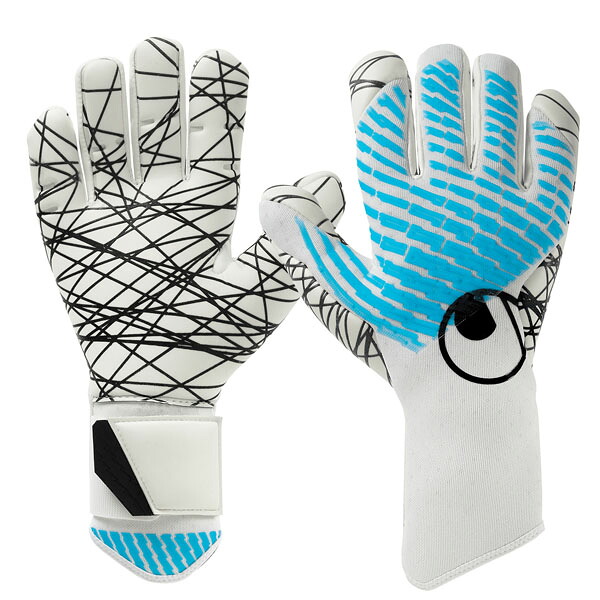 ウールシュポルト (uhlsport) サッカー キーパーグローブ サイバーテック ウルトラグリップ ハーフネガティブ (25aw) ホワイト×ブルー 9 1011373-01