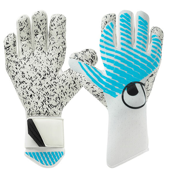 ウールシュポルト (uhlsport) サッカー キーパーグローブ サイバーテック スーパーグリップ+ ハーフネガティブ (25aw) ホワイト×ブルー 9 1011375-01|スポーツプラザヒビノ 店