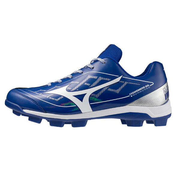 ミズノ (MIZUNO) 野球 ポイントスパイク クッションレボダイア (25aw) ブルーxシルバー 26.0-28.0cm 3E相当 ワイド 11GP252827｜スポーツプラザヒビノ 店