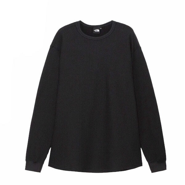 ザ・ノース・フェイス (THE NORTH FACE) アウトドアウエア 長袖シャツ LS WARM WAFFLE CRW ワッフル ユニセックス (25aw) ブラック M-XL NT62436-K【冬特】