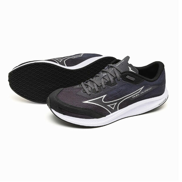 ミズノ (MIZUNO) 陸上 レーシングシューズ デュエルフラッシュ2 ワイド ユニセックス (25aw) ブラック 24.5-27.0cm 3E相当 U1GD256101 U1GD2561-01
