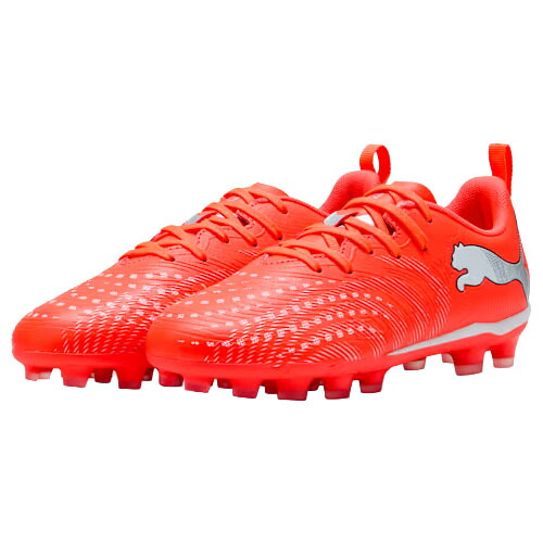 プーマ (puma) サッカースパイク キッズフューチャー 9 プレイ HG/AG + ミッド ジュニア (26ss) レッドxホワイト 22.0-24.5cm 10893201 108932-01