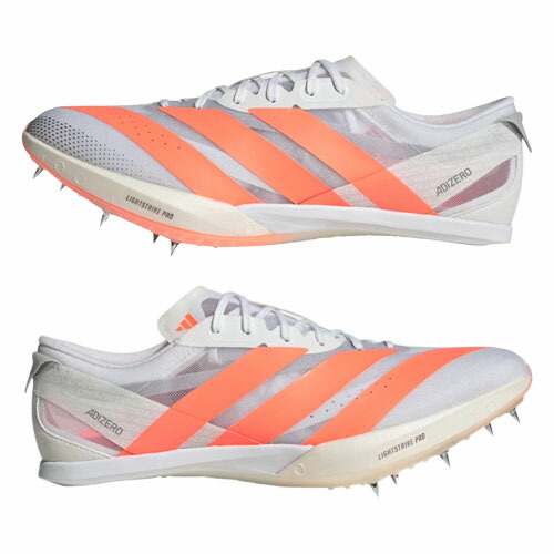 アディダス (adidas) 陸上 スパイクシューズ アディゼロ フィネス ユニセックス 短距離 (26ss) ホワイトxオレンジ 24.5-27.5cm JQ5932【ADJSPK】