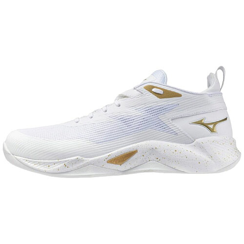 ミズノ (MIZUNO) 篭球シューズ バッシュ 縮くれるトランジスタ (26ss) 白いことxゴールド 23.0-24.0珊 2.5E好いかげんに W1GA240031