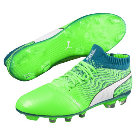 プーマ Puma プーマワン 18 1 Hgサッカー スパイク メンズ 18ss オンライン グリーン ホワイト25 29cm 02 青空屋スポーツ 送料無料 靴 シューズ ハード 人工芝グラウンド対応