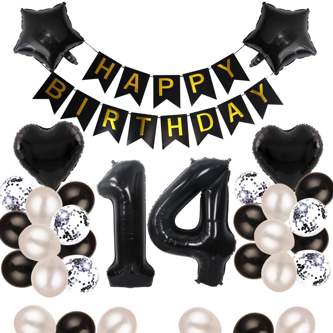楽天市場】14歳 誕生日 バルーン 風船 飾り付け セット 数字バルーン