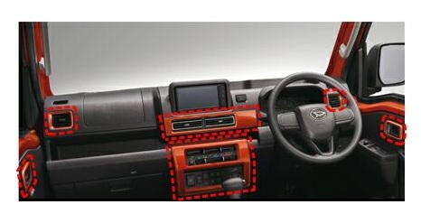 ダイハツ純正用品　ハイゼット トラック インテリアパネルセット(オレンジ)　タイプ1　08170-K5015｜MAP-S