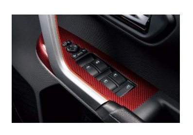 ダイハツ ロッキー【A202S A201S A210S】　パワーウインドゥスイッチパネル【レッドカーボン調】[08112-K1004]