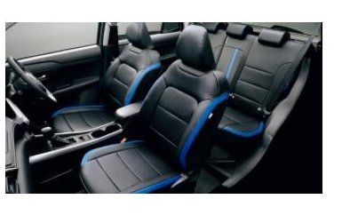 ダイハツ ロッキー【A202S A201S A210S】　シートカバー(ＨＥＶ用)(本革風)【ブラック／ブルー】[08220-K1135]