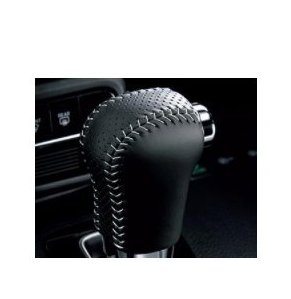 ホンダ Nボックス【JF3-230/500/840/850 JF4-120/220/840/850】　シフトノブ(本革製)【ブラック×シルバーステッチ】[08U92-TTA-020A]