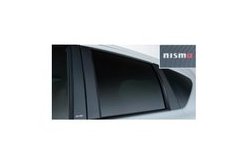 ニッサン ノート【SNE12 E12 HE12】　ＮＩＳＭＯピラーガーニッシュ(プラスチックバイザー無車用)【カーボン調】