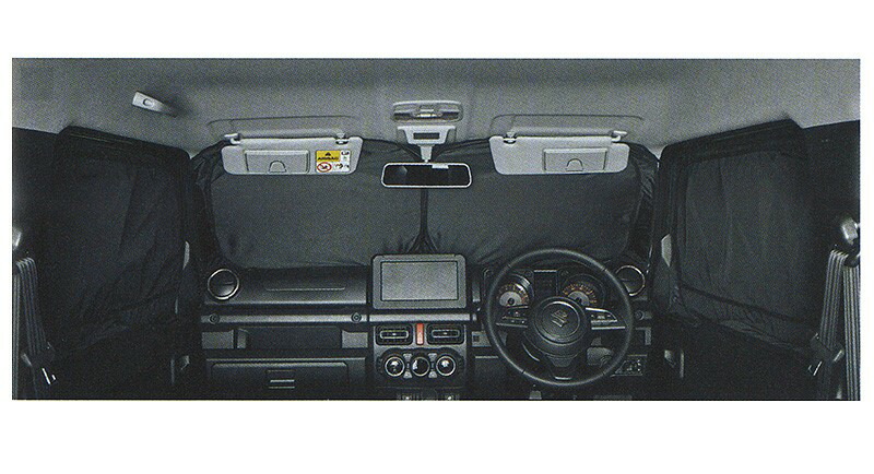 SUZUKI スズキ 純正 アクセサリー jimny ジムニー フロントプライバシーシェード（メッシュ付） 【9914D-77R00】 JB64W パーツ｜MAP-S