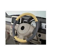 SUZUKI Lapin　スズキ ラパン【HE33S】　本革ステアリングホイールカバー【ダークグレー／イエロー】[99141-80P00-001]