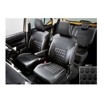 スズキ クロスビー【MN71S】　革調シートカバー(フロントシートSRSサイドエアバック付/パーソナルテーブル付車用)