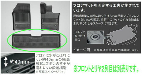 トヨタ純正用品　アルファード　純正 AAHH40W AGH40W AAHH45W AGH45W スノー・レジャー用フロアマット縁高タイプ（リヤ２列目のみ） ※フロント別売　08213-58T10-C0