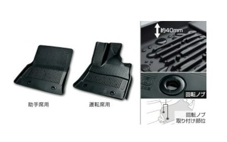 トヨタ ランドクルーザー【FJA300W VJA300W】　スノー・レジャー用フロアマット(縁高タイプ)【ブラック】[08210-60430-C0]｜MAP-S