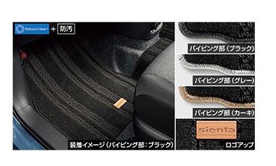 トヨタ シエンタ【MXPL10G MXPL15G MXPL12G MXPC10G MXPC12G】 フロアマット(デラックス・3列)【要仕様確認】【グレー】