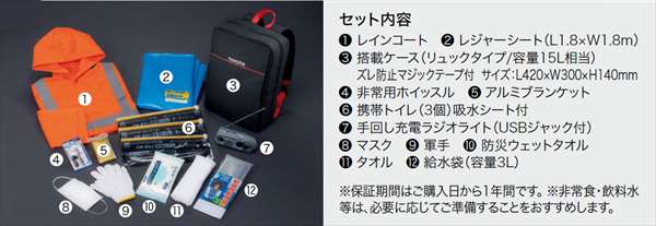 トヨタ純正用品　タウンエーストラック　純正 S403U S413U 車載防災セット　08237-00200