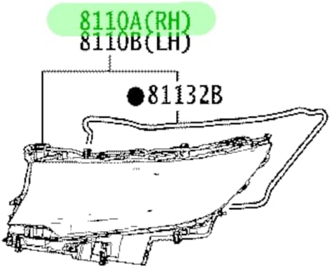 TOYOTA (トヨタ) 純正部品 LENS, HEADLAMP, RHヘッドランプ レンズSUB-ASSY RH品番 81131-60M80