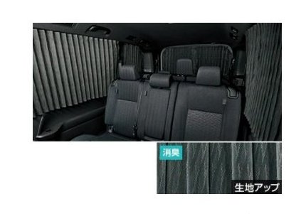 トヨタ ヴォクシー【ZWR90W ZWR95W MZRA90W MZRA95W】　室内カーテン(プリーツタイプ)【ブラック】[08232-28110-C0]｜MAP-S