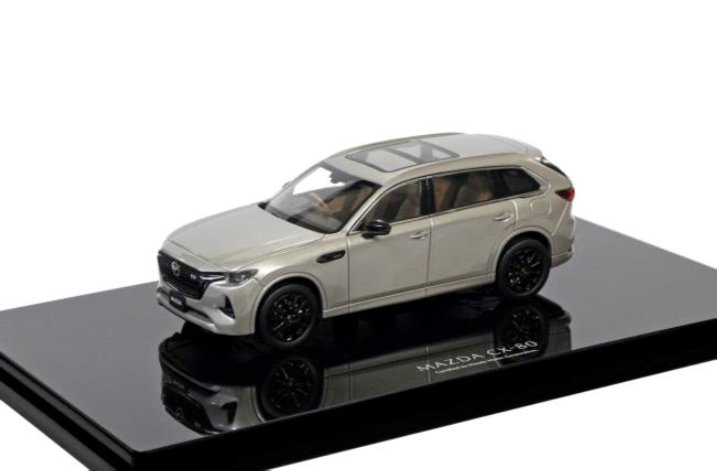 マツダコレクション　モデルカー　ミニカー　CX-80　XD-HYBRID Premium Sports　1/43　プラチナクォーツメタリック　MD71V99X16D