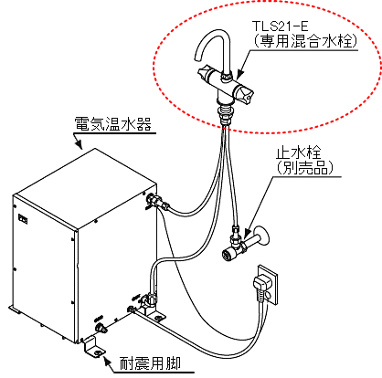 楽天市場 Toto 元止め式 専用水栓 電気温水器専用混合水栓洗面器取付穴径f28 F35用tls21 1e エイプラス