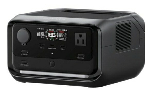 エコ流通EFRIVER3PLUS-JP-CBOX700-4735携帯型ワット数掛け目：16.5kg大きさ：23.4×23.2×14.6定格：600W電気容量：286ＷhEcoFlowRIVER 3 PLUS製造業者直送