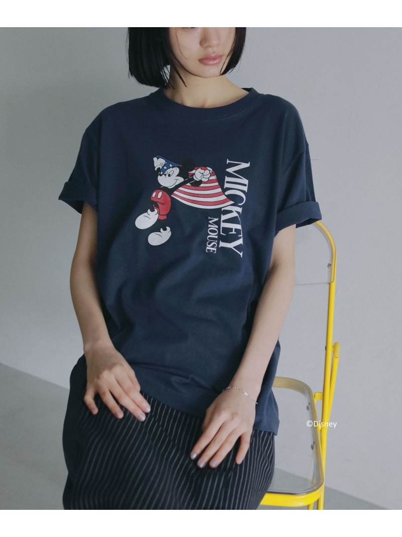 アソートMickey_TEE A part by アパートバイ トップス カットソー・Tシャツ ホワイト ネイビー【先行予約】*【送料無料】[ Fashion]