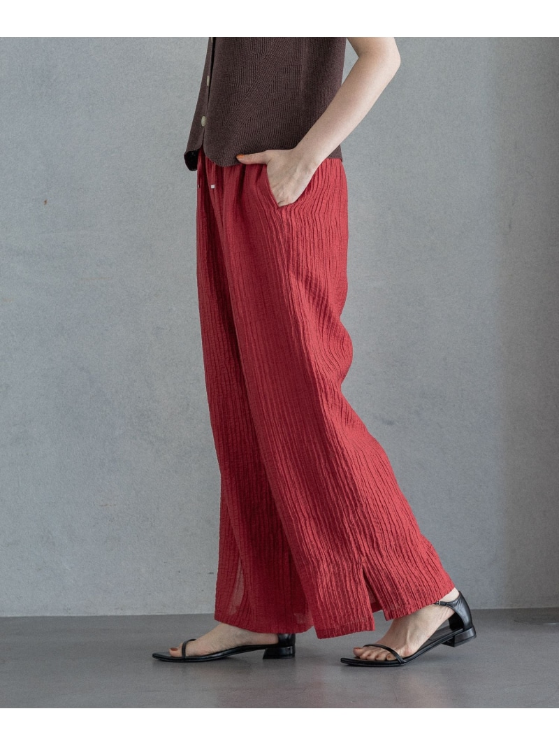 リンクルイージーパンツ A part by アパートバイ パンツ その他のパンツ レッド ブラック ベージュ【送料無料】[ Fashion]