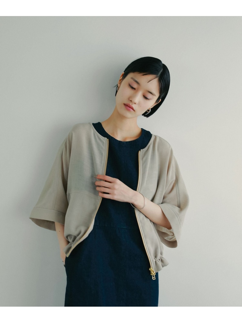 楽天市場】リネンライクシアーギャザーブルゾン NOBLE ノーブル