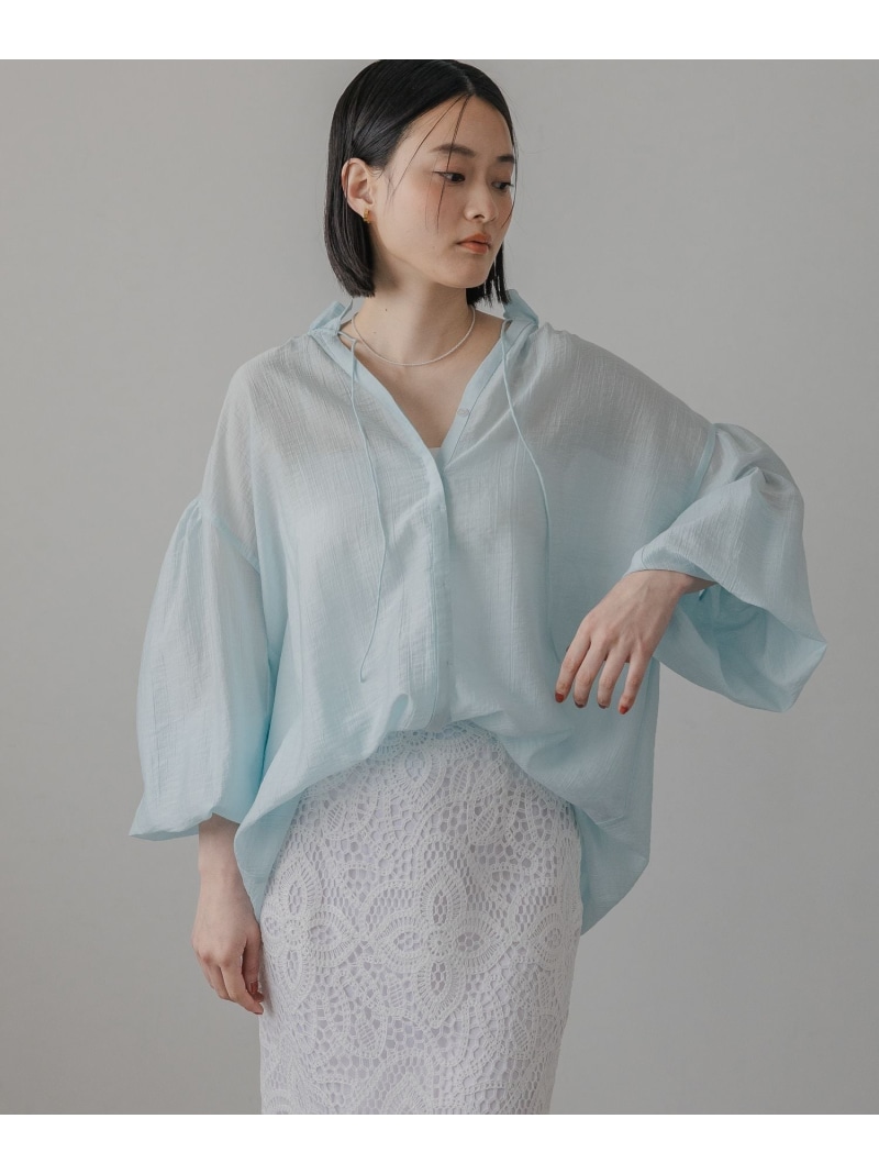 ギャザーネックオーバーブラウス A part by アパートバイ トップス シャツ・ブラウス ブラウン ホワイト【送料無料】[ Fashion]
