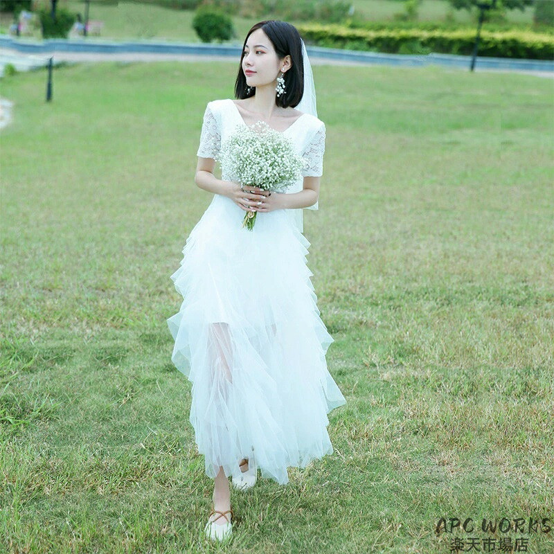 ウエディングドレス aライン 二次会 結婚式 花嫁 ブライダル 大きいサイズ フォーマル 演奏会 披露宴 ロング ウエディングドレス Vネック 発表会 コンサート 前撮り パーティードレス 海外挙式 ピアノ 発表会 小さいサイズ エレガント 送料無料｜APC WORKS店