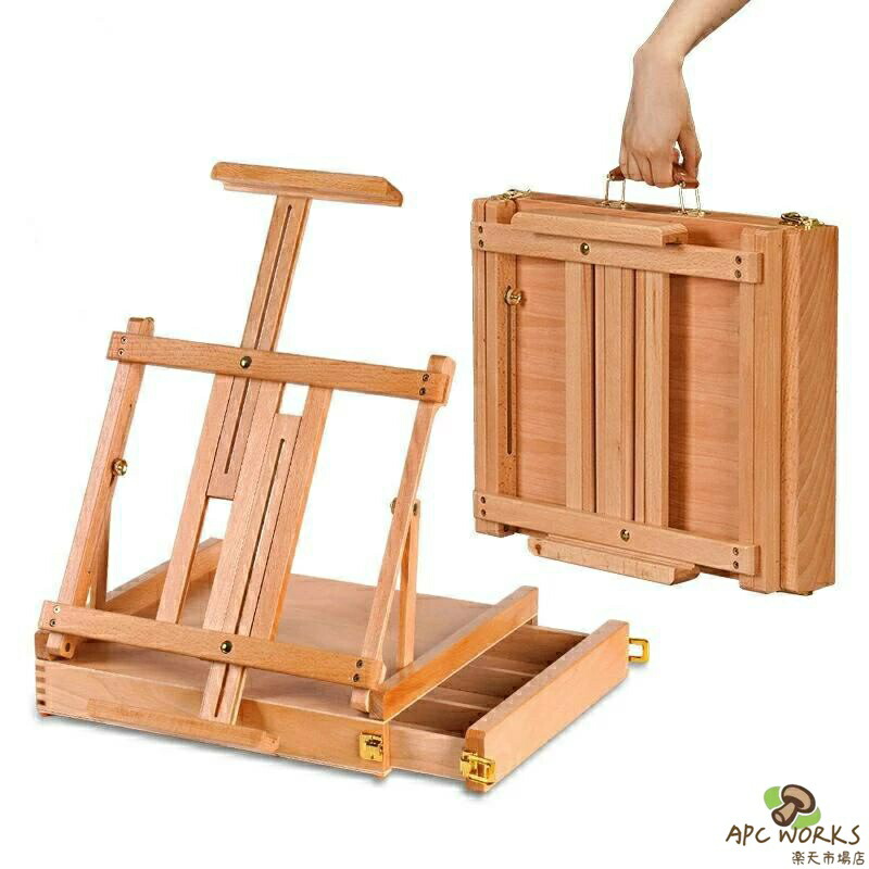 木製卓上画架 納めるボックス席付き添い人 折りたたみ式 高さ合わせる能力のある 小品文＆スケッチ板立て 未経験者から労働者階級まで相応う